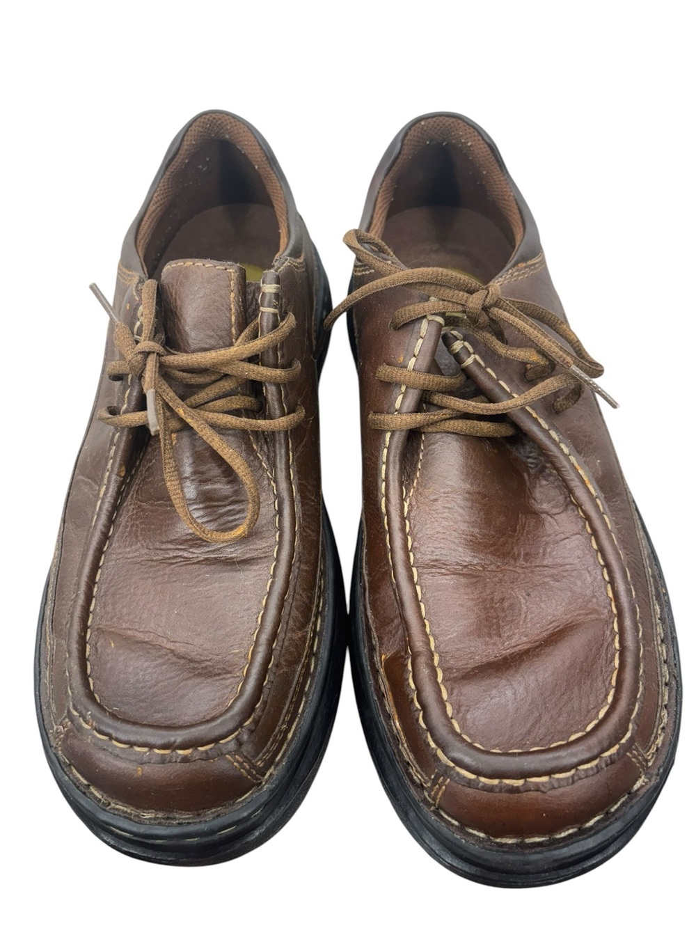 Vintage Arizona Men's Brown Leather Moc Toe Shoes 9.5 M Rugged Y2K
